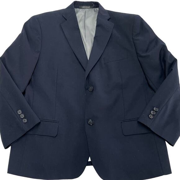 Michael Kors Blazer Mens 40R Blue Grey Lined 2 Button Single Breast Suit Jacket - Picture 2 of 10